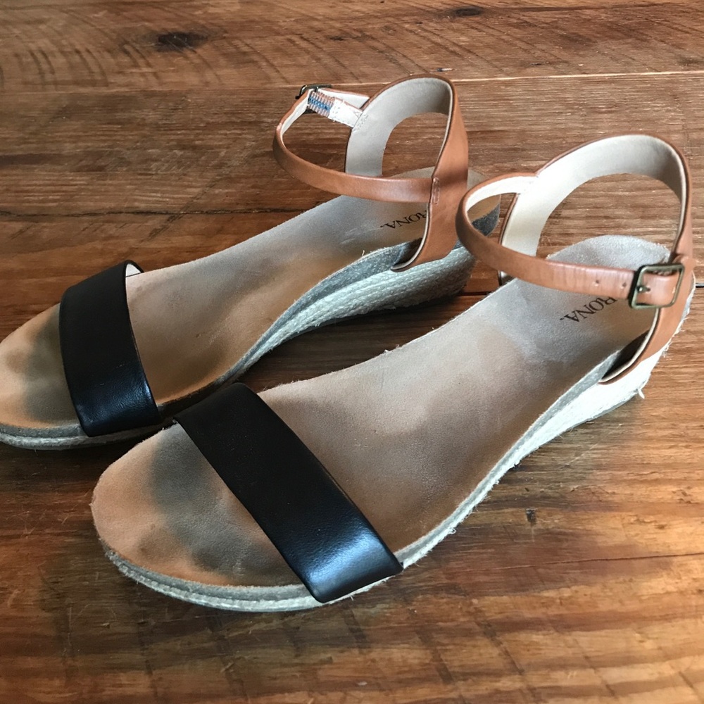 black and brown sandals
